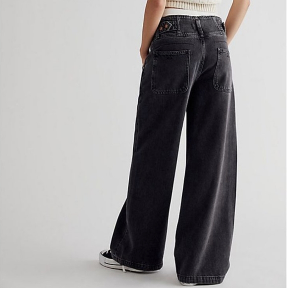 Free People Care Super Sweeper Wide Leg Flood Jeans - Picture 5 of 11